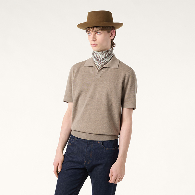 loro piana empire pure wool short sleeve polo shirt